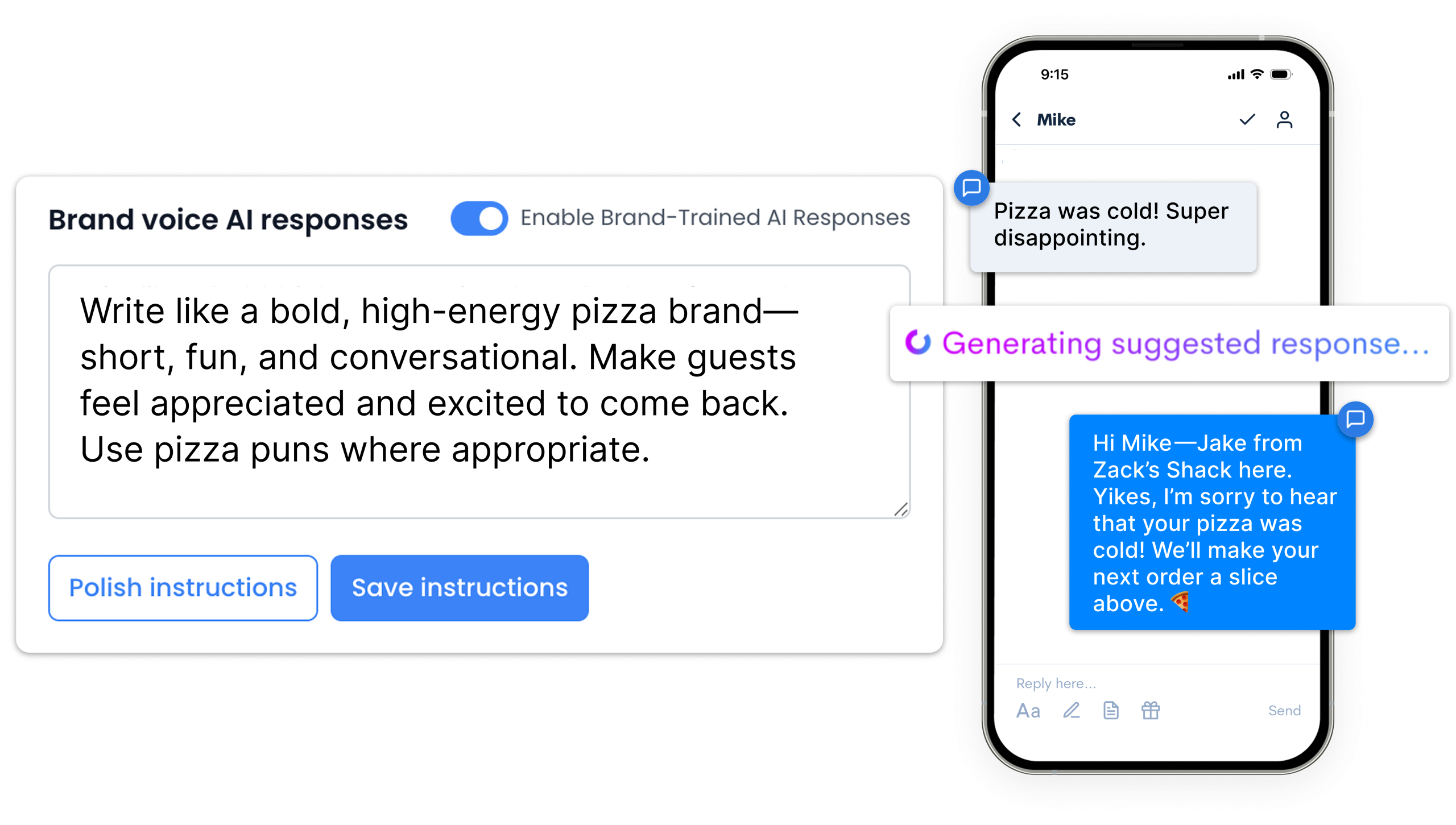 Brand Voice — Every response, personalized to your brand's unique voice