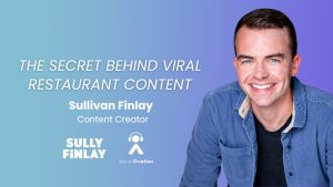 Adam Sanders, Strategy and Finance Leader at Killer Burger, standing with arms crossed. Episode title: Why Guest Reviews and Profitability Go Hand in Hand. Give an Ovation podcast
